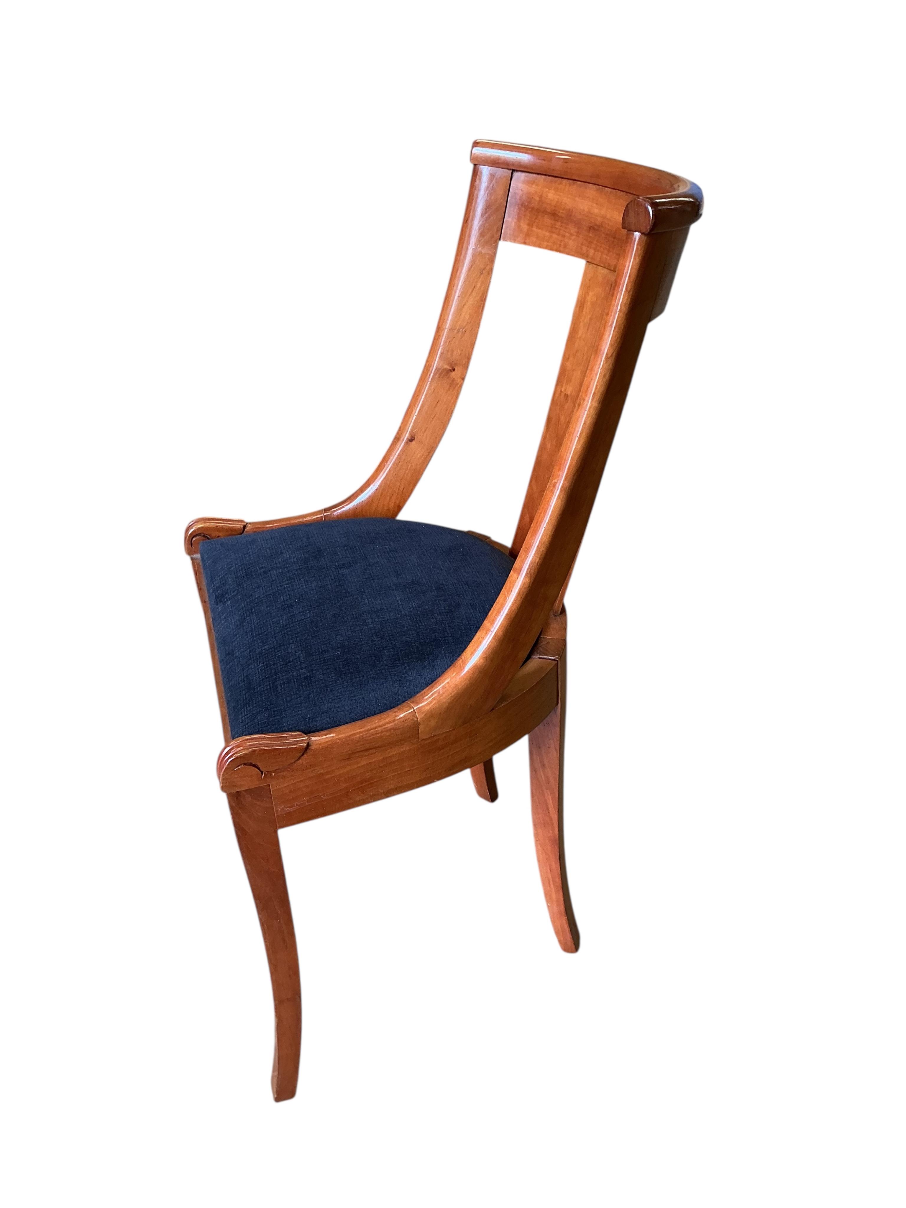 An Art Deco style rectangular walnut dining table, width 254cm extended, two spare leaves, depth 98cm, height 77cm together with six Empire style cherry dining chairs